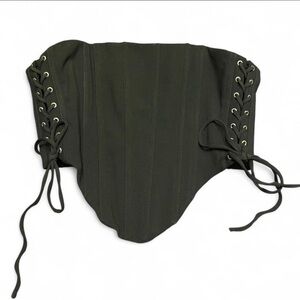 I.AM.GIA Black Lace-Up Corset Top
